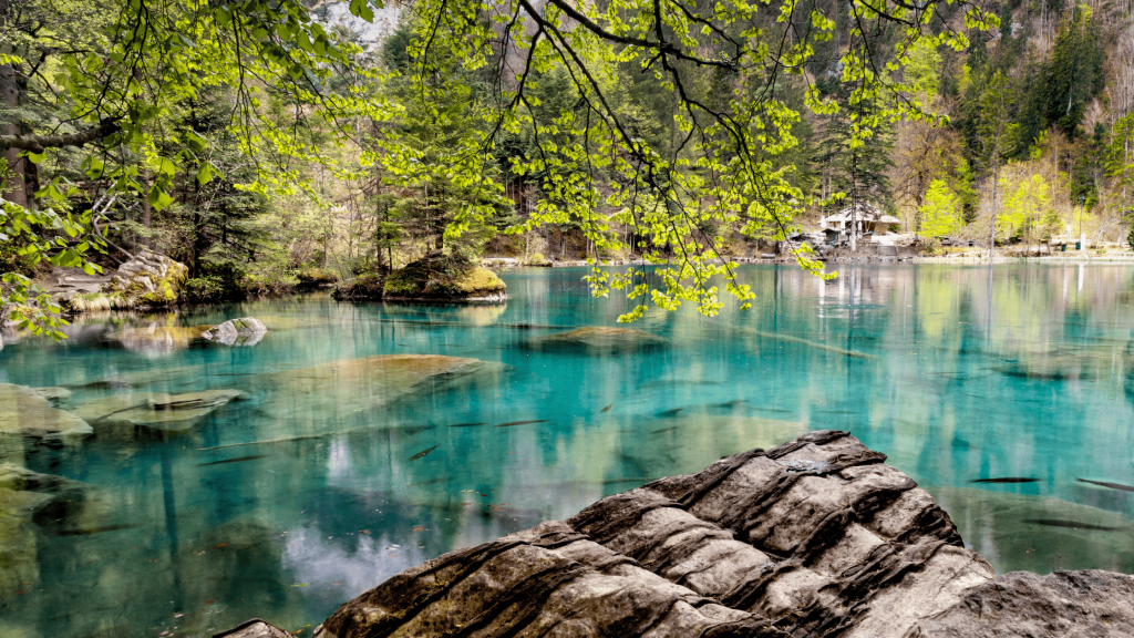 lac bleu turquoise en suisse