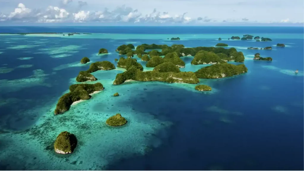 Regroupement de plusieurs île paradisiaque en Micronésie 